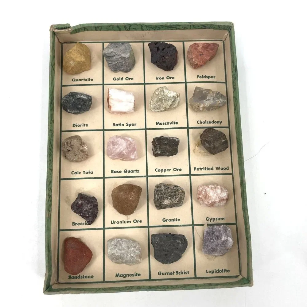 VTG Rock & Mineral Specimens 2 Sets-1 Gene Curtiss & 1 US Rock Display 40 pcs